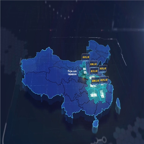 AE模板_中国地图25个省展示中国地图 省份 弹出展示 可添加公司名称