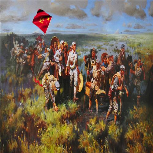 红军过草地油画动态效果
