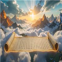 九万字-古风东方山水意境画卷伴奏配乐成品led舞台背景大屏视频素材