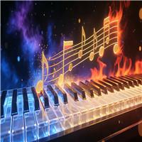 土耳其进行曲配乐成品音符五线谱钢琴曲led舞台背景大屏视频素材